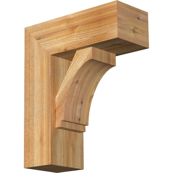 Ekena Millwork Imperial Block Rough Sawn Bracket w/ Offset Brace, Western Red Cedar, 8"W x 20"D x 24"H BKT0806X20X24IMP05RWR - main